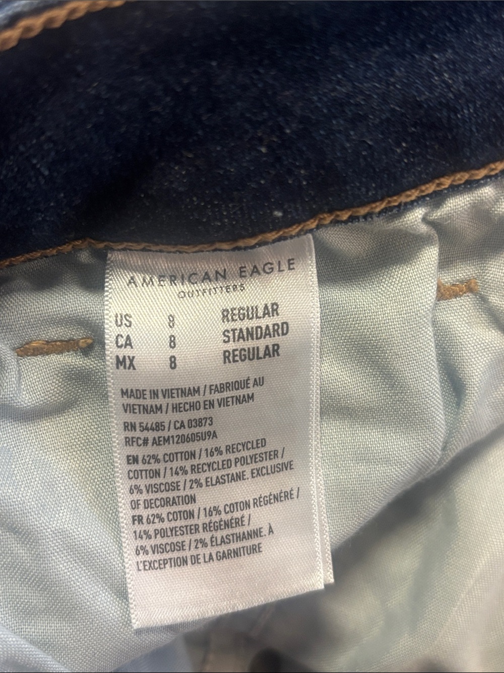 American Eagle Outfitters Indigo High Rise Skinny Jeans Stretchy Casual Denim - Picture 11 of 11